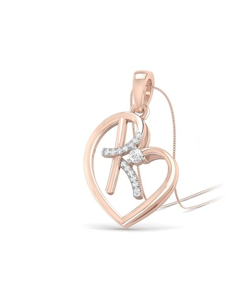 EF Collection Diamond Initial Lapel Pin 18K Rose Gold