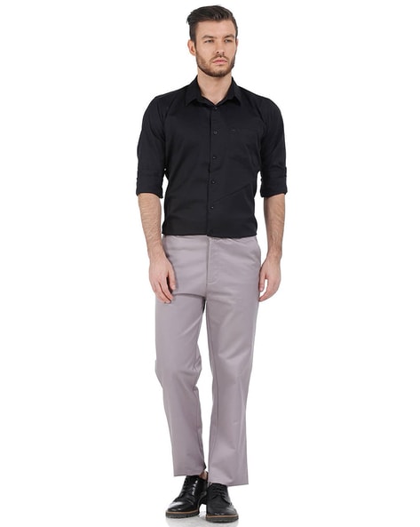 Mens Black Formal Twill Trousers | Primark