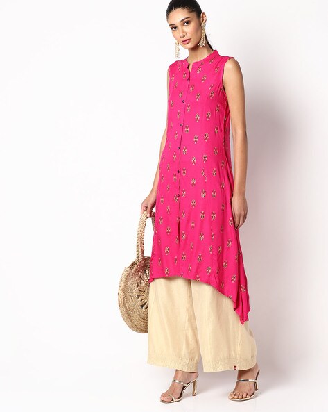 Printed High-Low Straight Kurta