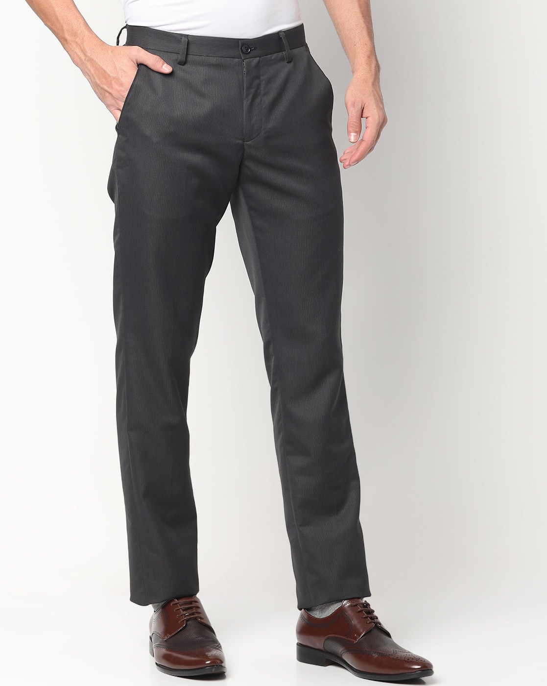 Buy Black Trousers & Pants for Men by NETPLAY Online