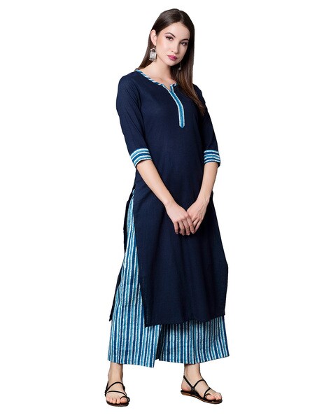 Striped Straight Kurta Set