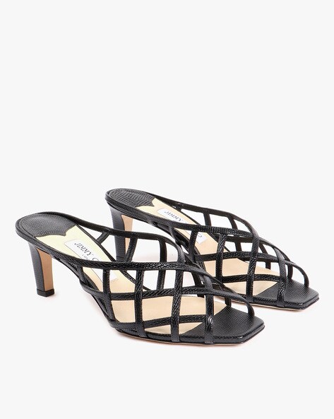 Jimmy Choo Diosa 85 Luxe Nappa Leather Sandals in Black