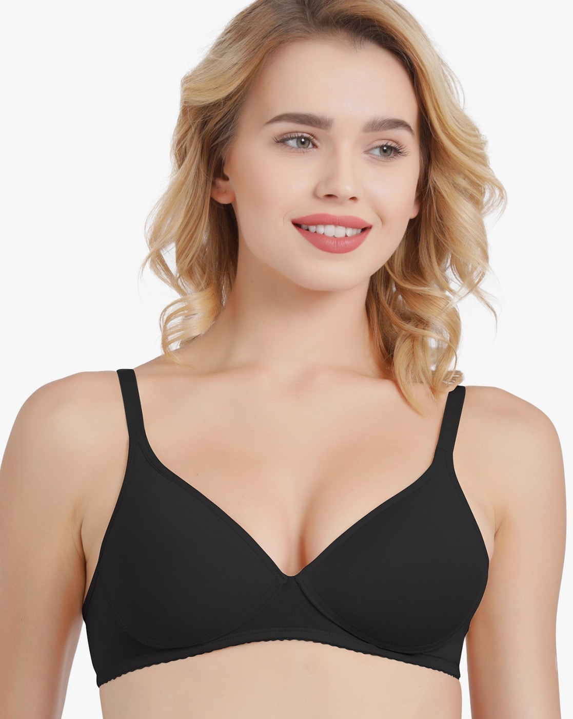 Zivame Sporty Twist Padded Non Wired 3/4th Coverage T-Shirt Bra - Anthracite