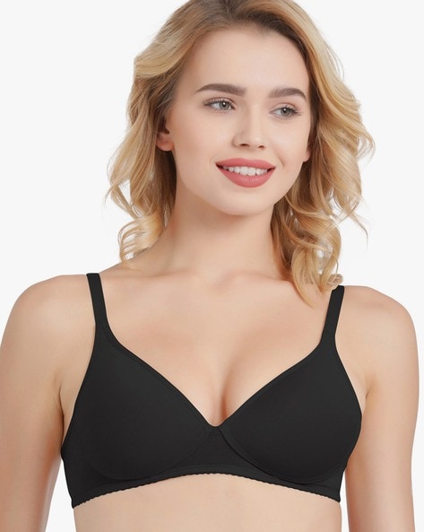 Buy Zivame Beautiful Non-wired Full Coverage Super Support Bra - Anthracite  Black Online