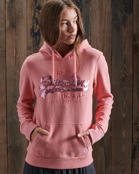 super dry pink hoodie