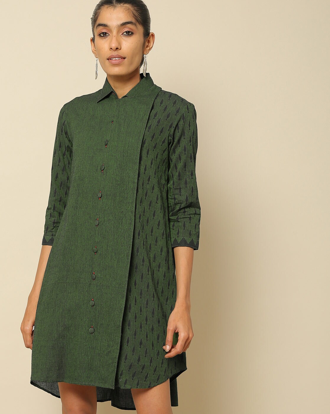 dark green cotton dress