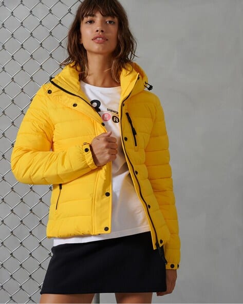 yellow superdry jacket womens