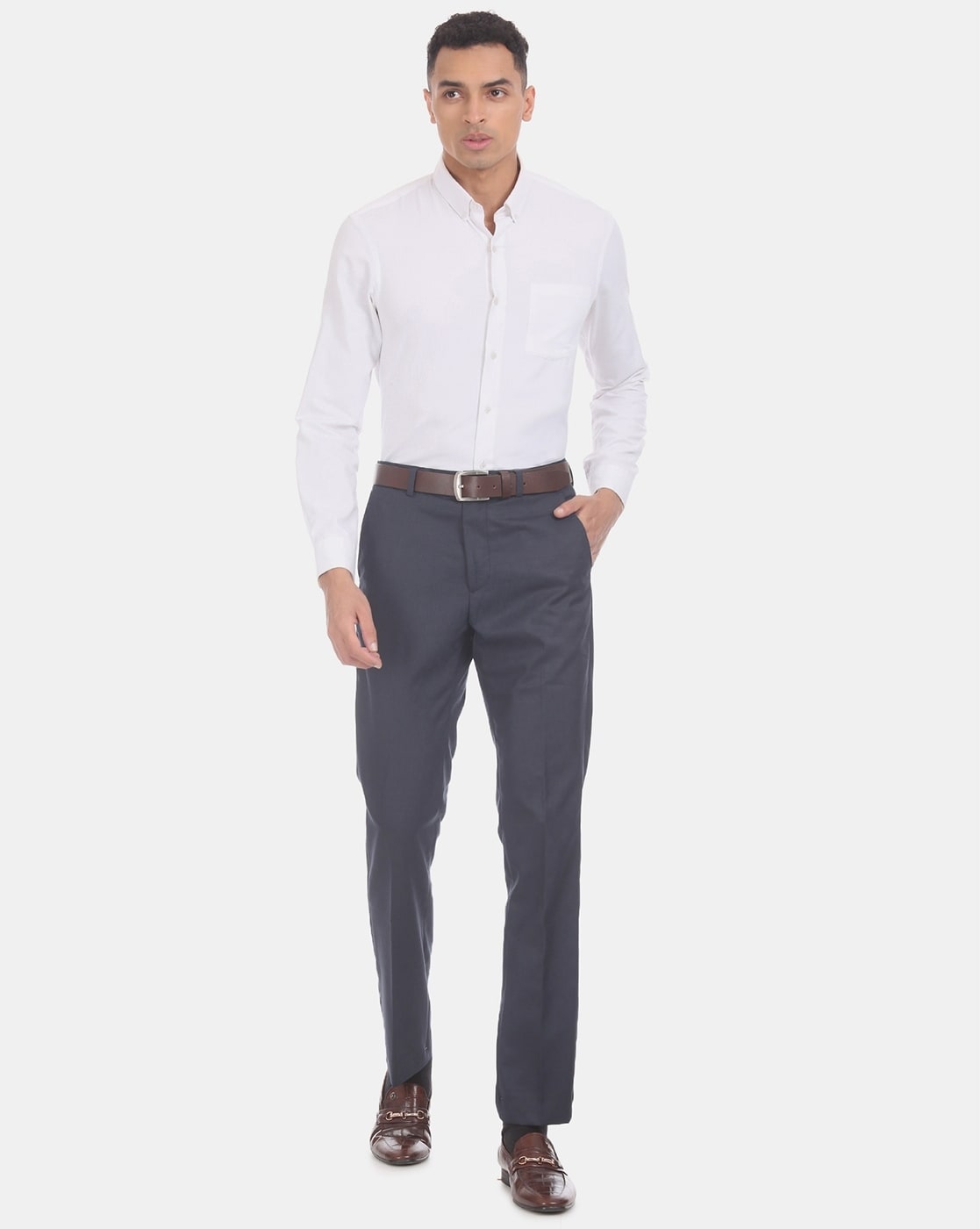 Buy Excalibur Khaki Regular Fit Trousers for Mens Online  Tata CLiQ