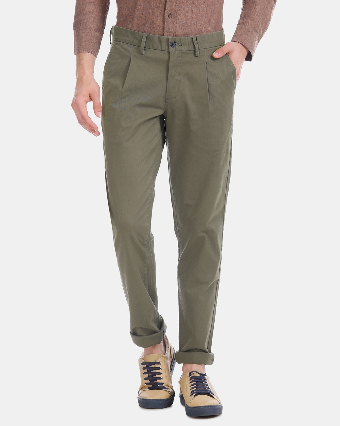 Buy Arrow Sport Men Grey Chrysler Regular Fit Printed Trousers - Trousers  for Men 7196732 | Myntra