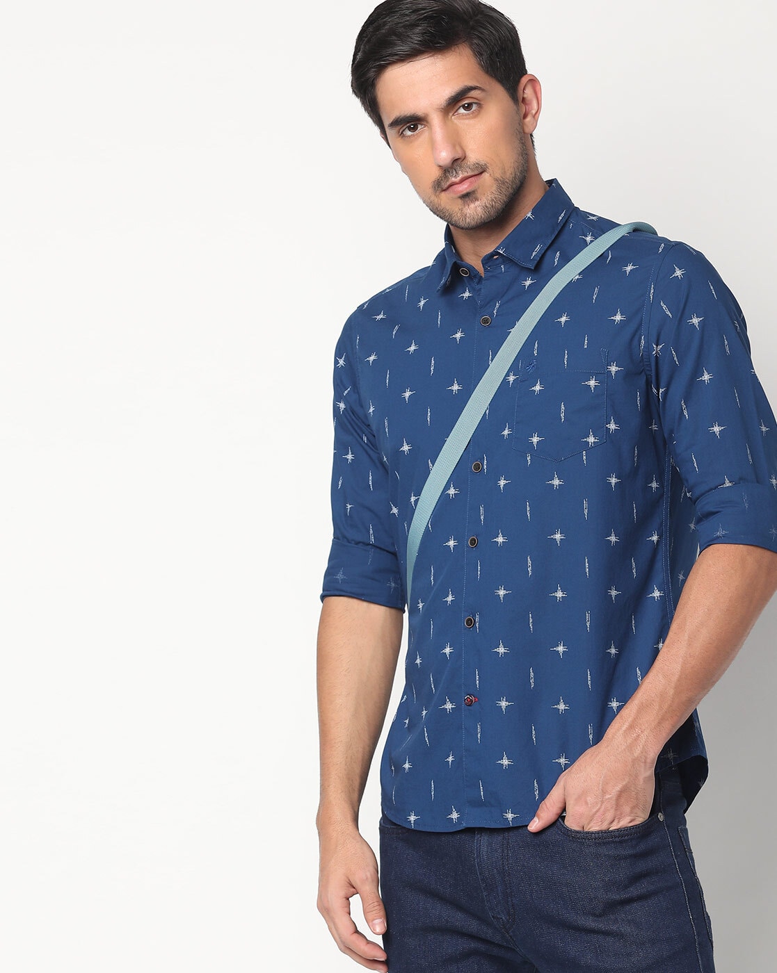 Buy Navy Blue Shirts for Men by NETPLAY Online