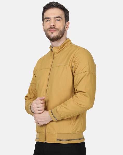 Buy Monte Carlo Beige Full Sleeves Mock Collar Jacket for Men's Online @  Tata CLiQ