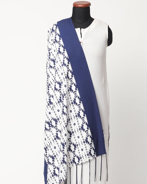 Printed Stole with Fringed Hemline Price in India