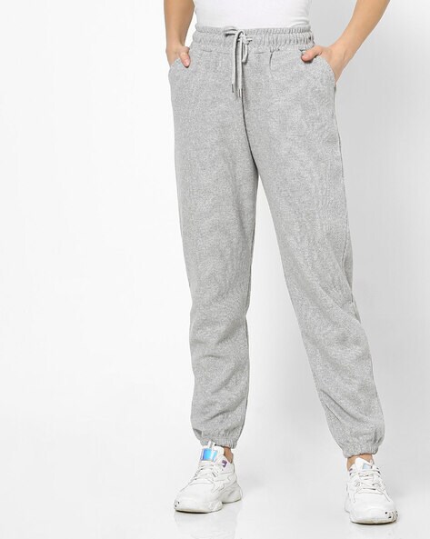 grey joggers with drawstring