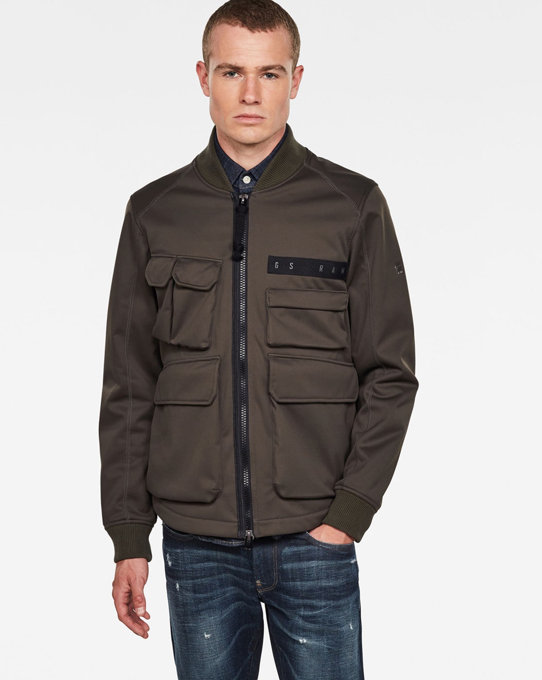 Zip Front Jacket with Flap Pockets