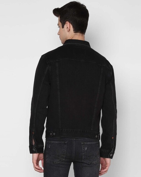 American eagle black leather jacket sale