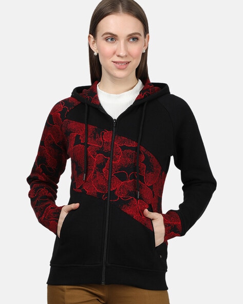 black and red hoodie women's