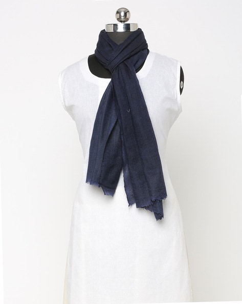 Textured Stole with Frayed Hems Price in India