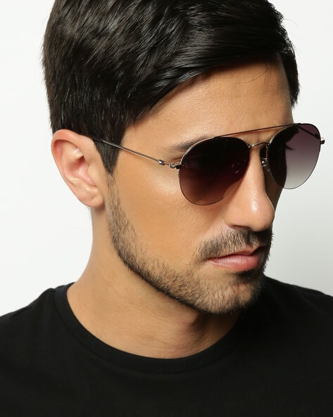 Half rim store aviator sunglasses