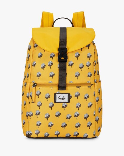 yellow floral backpack