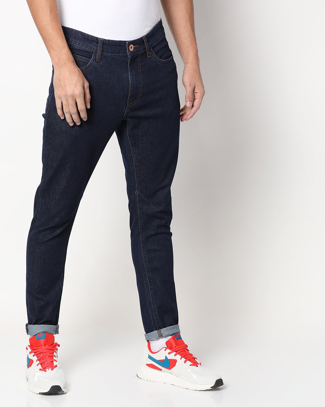 black denim slim jeans