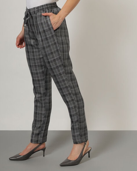 Buy RAREISM Grey Checks Trousers for Women Online @ Tata CLiQ