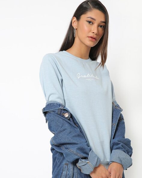 sky blue sweatshirt women