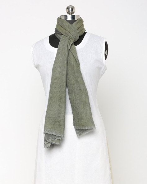Textured Stole with Frayed Hems Price in India