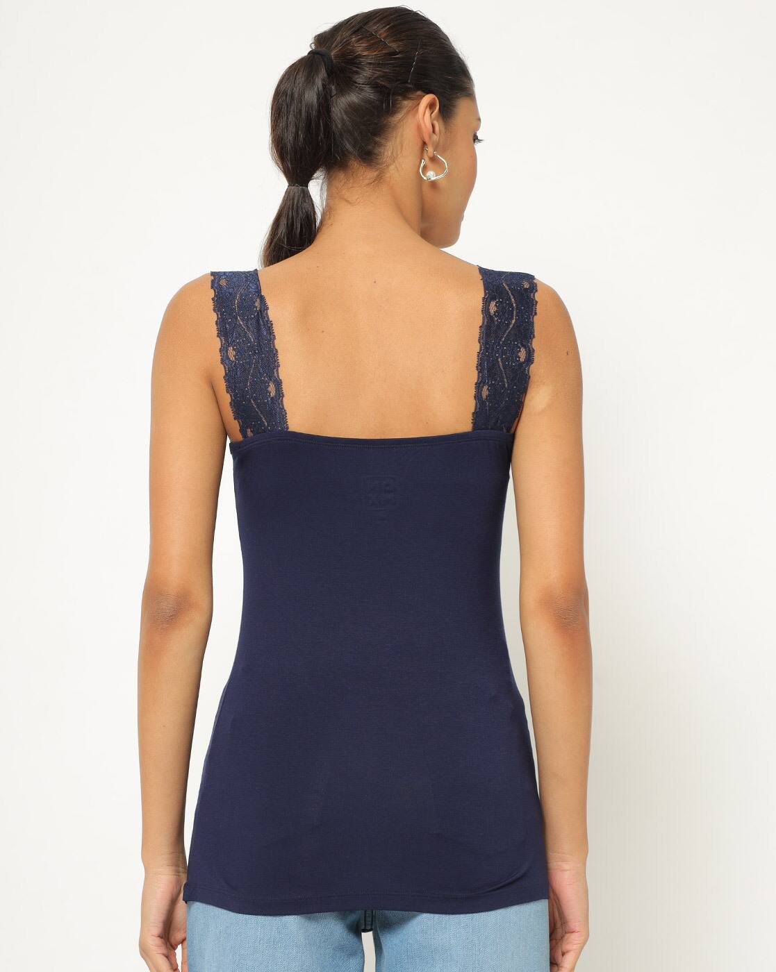 Buy DNMX Camisole with Lace Insert Online | Ajio.com