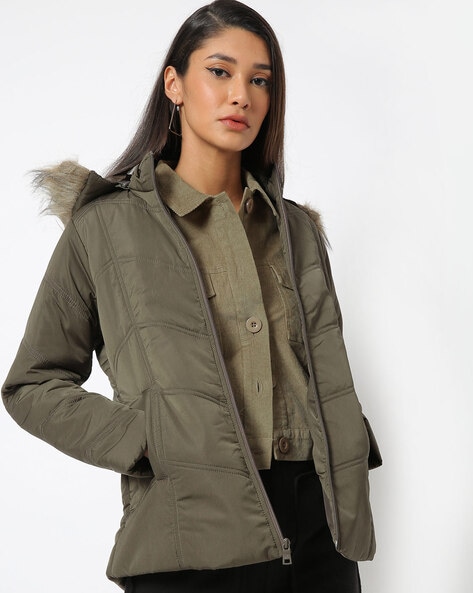 olive green parka womens