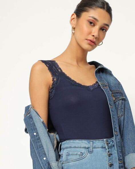 Buy Navy Camisoles & Slips for Women by DNMX Online | Ajio.com