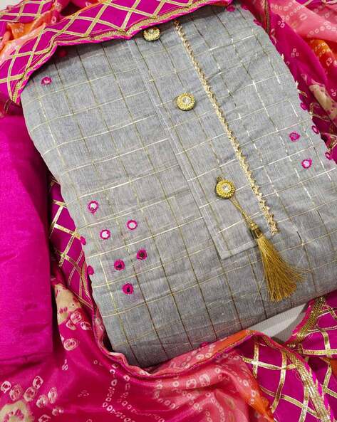 cotton unstitched dress material