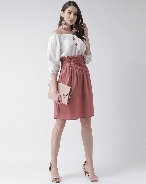 Off-Shoulder Fit & Flare Dress