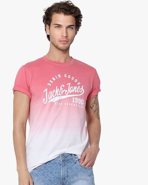 jack and jones pink t shirt