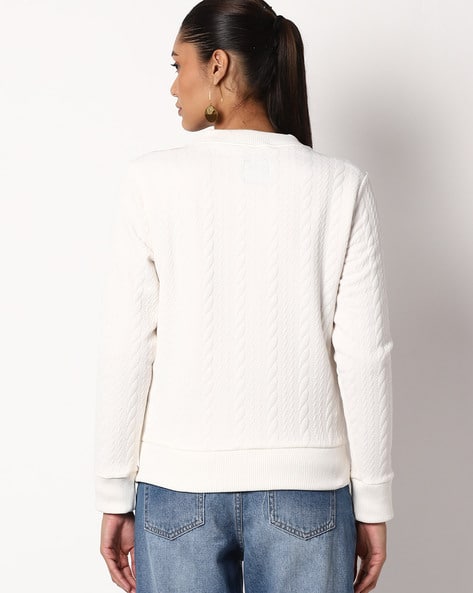 white knit jacket