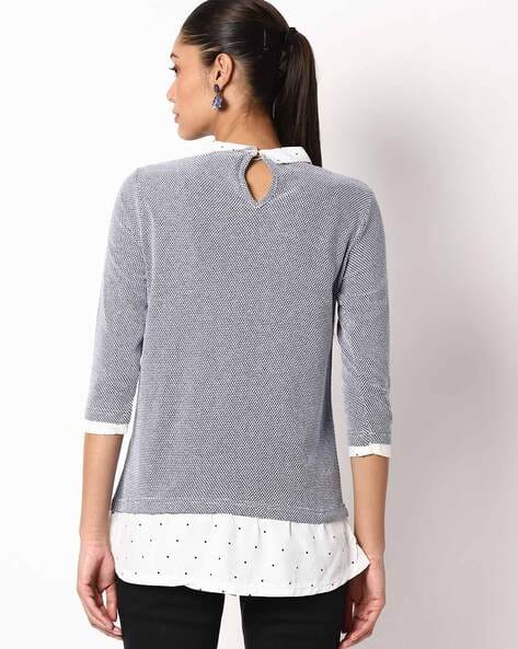 Buy Black & White Tops for Women by DNMX Online | Ajio.com