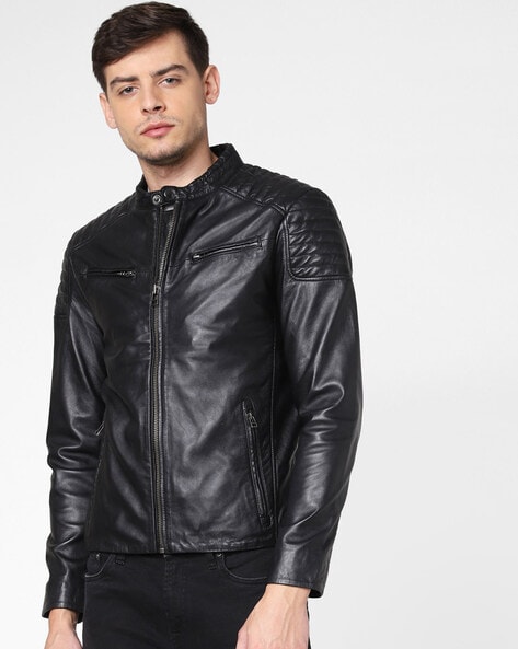 MRULIC Jackets For Men Men Winter Leather Jacket Biker Motorcycle Zipper  Long Sleeve Coat Top BlousesMen's Casual Jackets Coffee XXL