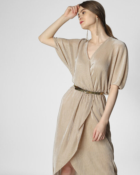 VERO MODA Women A-line Beige Dress - Buy VERO MODA Women A-line Beige Dress  Online at Best Prices in India