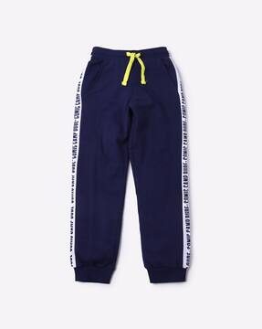 navy blue cuffed track pants