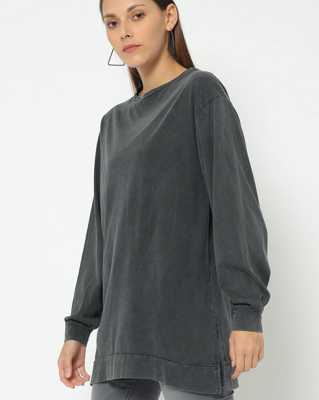 Buy Black Tshirts for Women by TALLY 