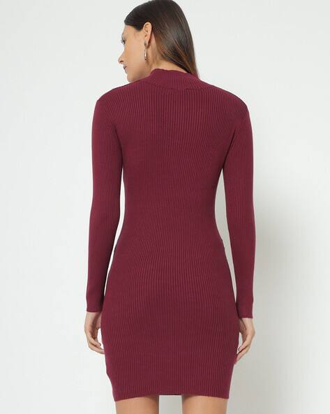 high neck bandage dress