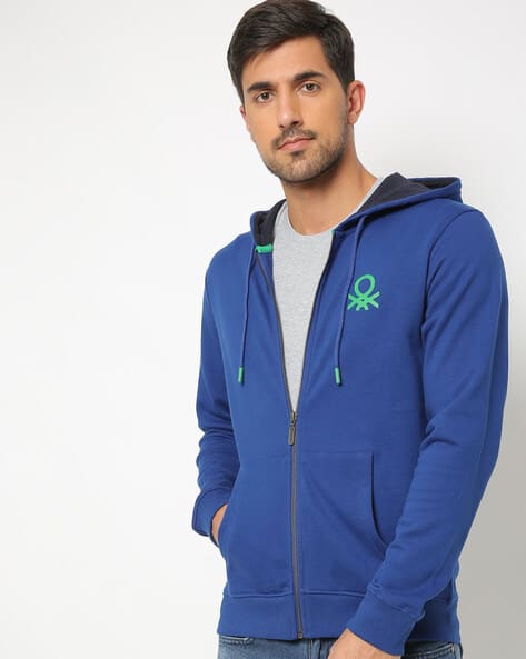 UNITED COLORS OF BENETTON Slim Fit Zip-Front Hoodie