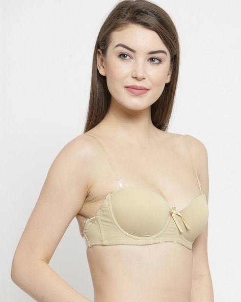 Padded T-shirt Bra with Clear Straps