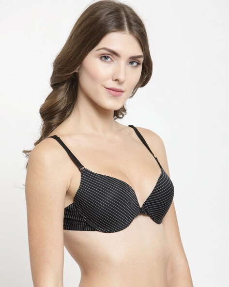 Striped Heavily-Padded Push-Up Bra