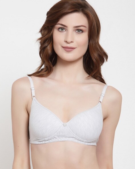 Buy PrettyCat Padded Medium Coverage T-Shirt Bra - White at Rs.315