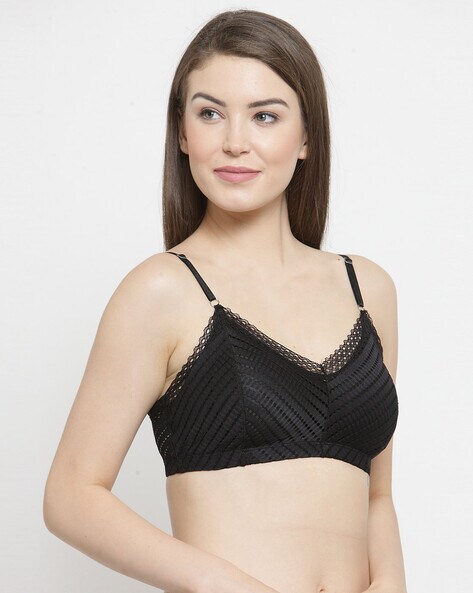 Striped Heavily-Padded Push-Up Bra