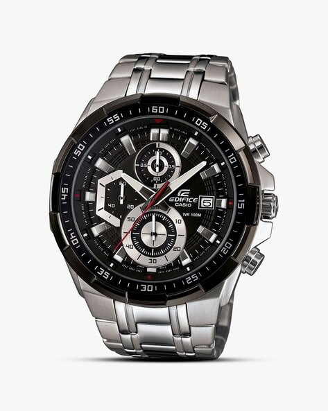 Men EX191 EDifice EFR-539D-1AVUDF Black Analog Dial Silver Stainless Steel Band Watch