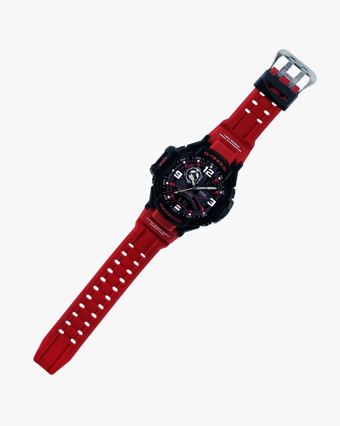 Men G542 G-Shock GA-1000-4BDR Black-Red Analog-Digital Dial Red Resin Strap  Watch