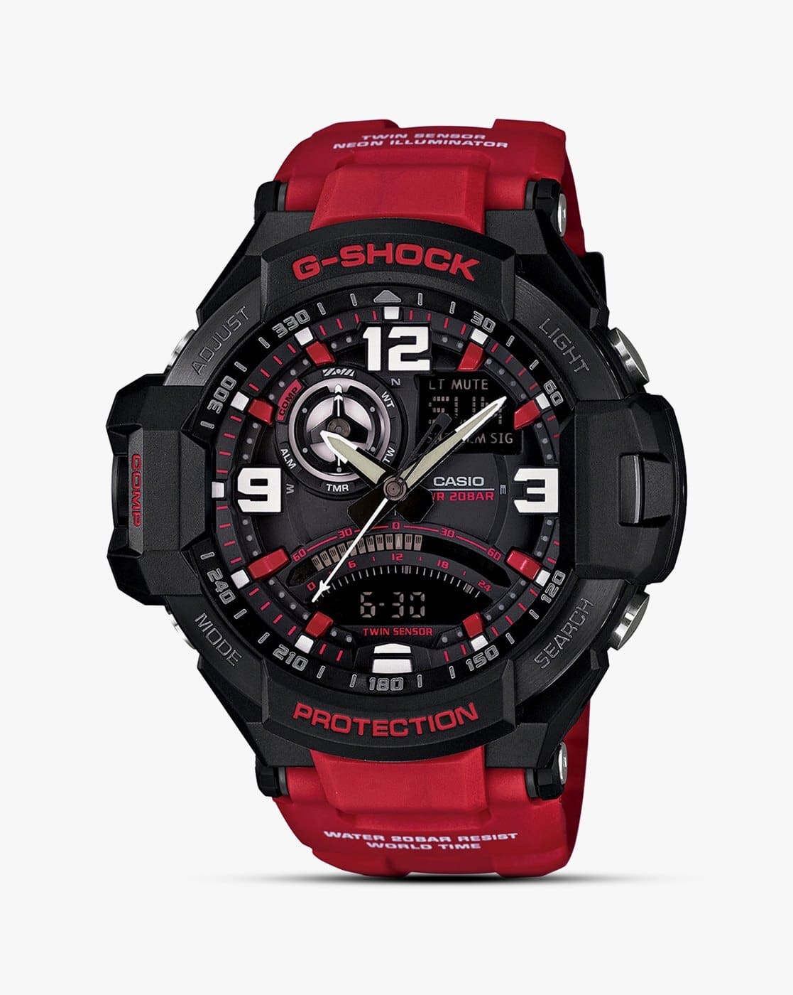 Buy Casio Men G542 G-Shock GA-1000-4BDR Black-Red Analog-Digital