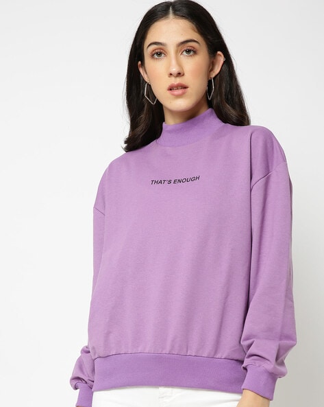 Textured High Neck Sweatshirt