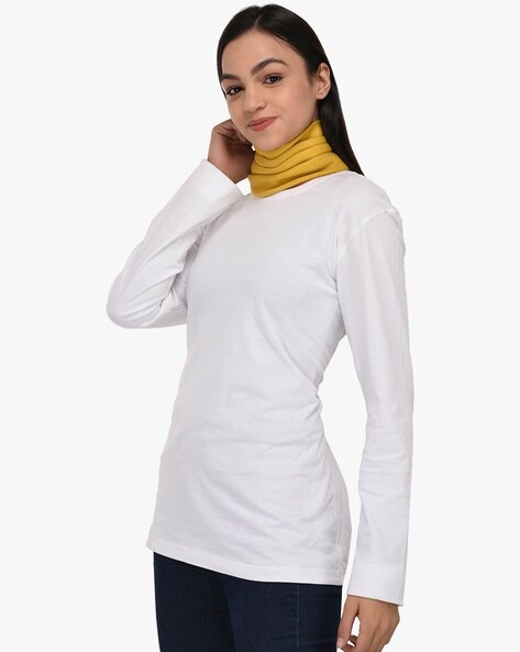 Textured Neck Scarf with Button Detail Price in India
